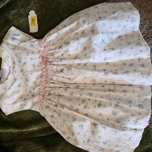 Floral White and Pink Kids Dress